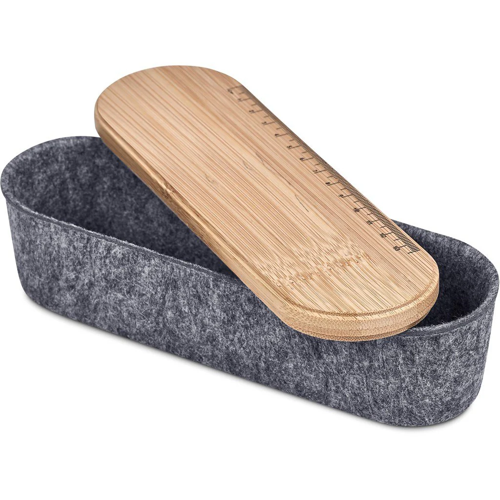 Okiyo Byoga Recycled PET Felt & Bamboo Stationery Case - Image 14