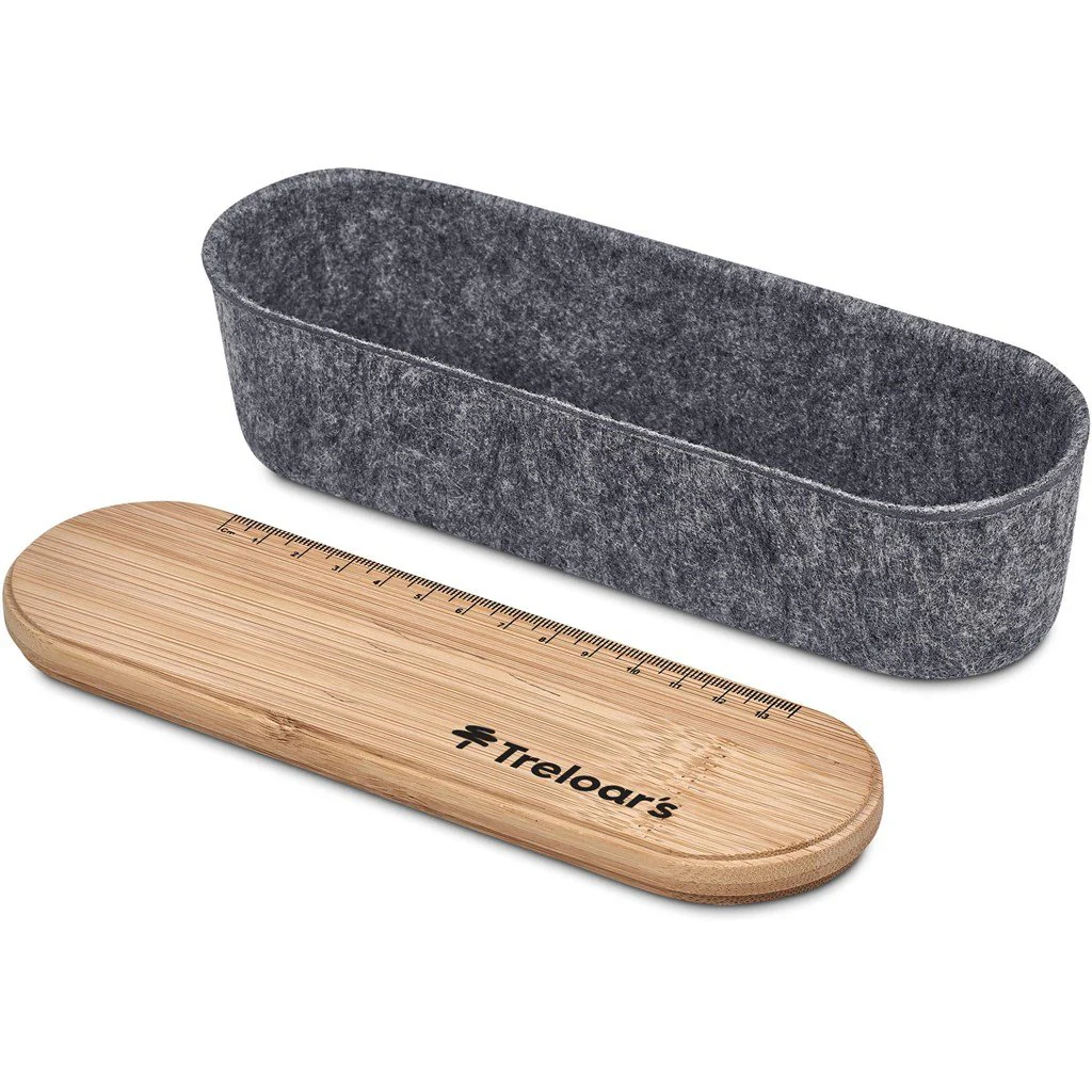 Okiyo Byoga Recycled PET Felt & Bamboo Stationery Case - Image 20