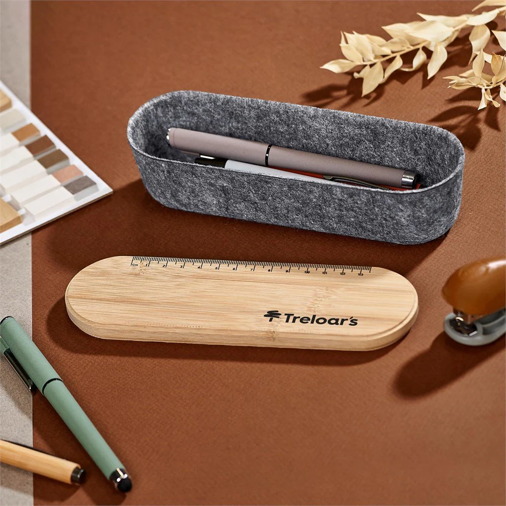 Okiyo Byoga Recycled PET Felt & Bamboo Stationery Case - Image 21