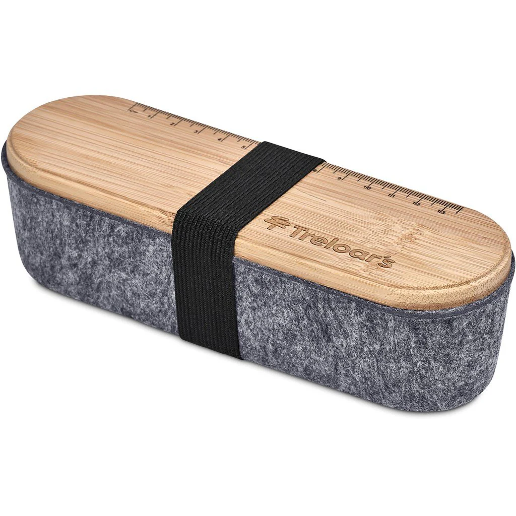 Okiyo Byoga Recycled PET Felt & Bamboo Stationery Case - Image 4