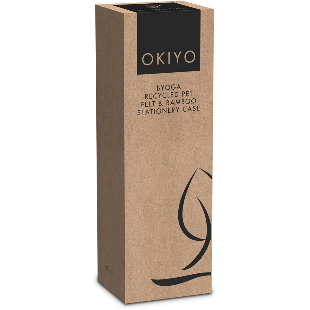 Okiyo Byoga Recycled PET Felt & Bamboo Stationery Case - Image 7