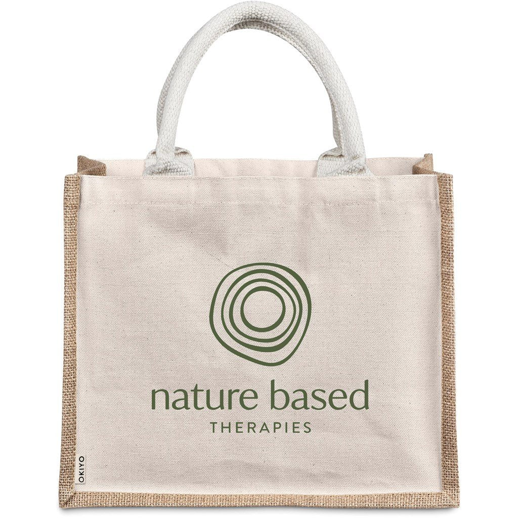 Okiyo Chinsai Midi Jute & Cotton Tote - Image 10