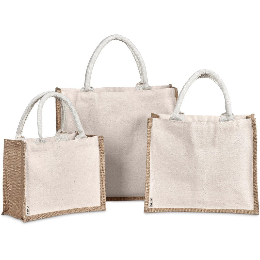 Okiyo Chinsai Midi Jute & Cotton Tote - Image 3