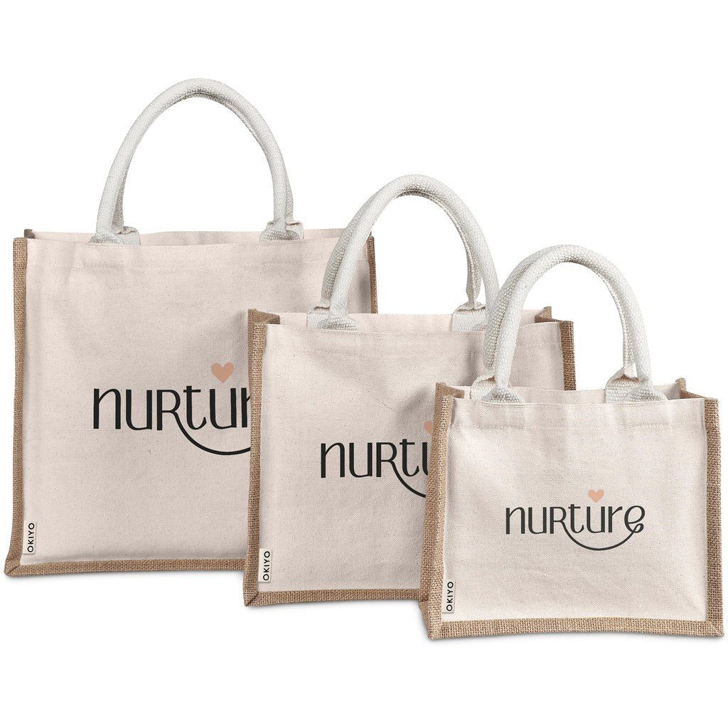 Okiyo Chinsai Mini Jute & Cotton Gift Bag - Image 7