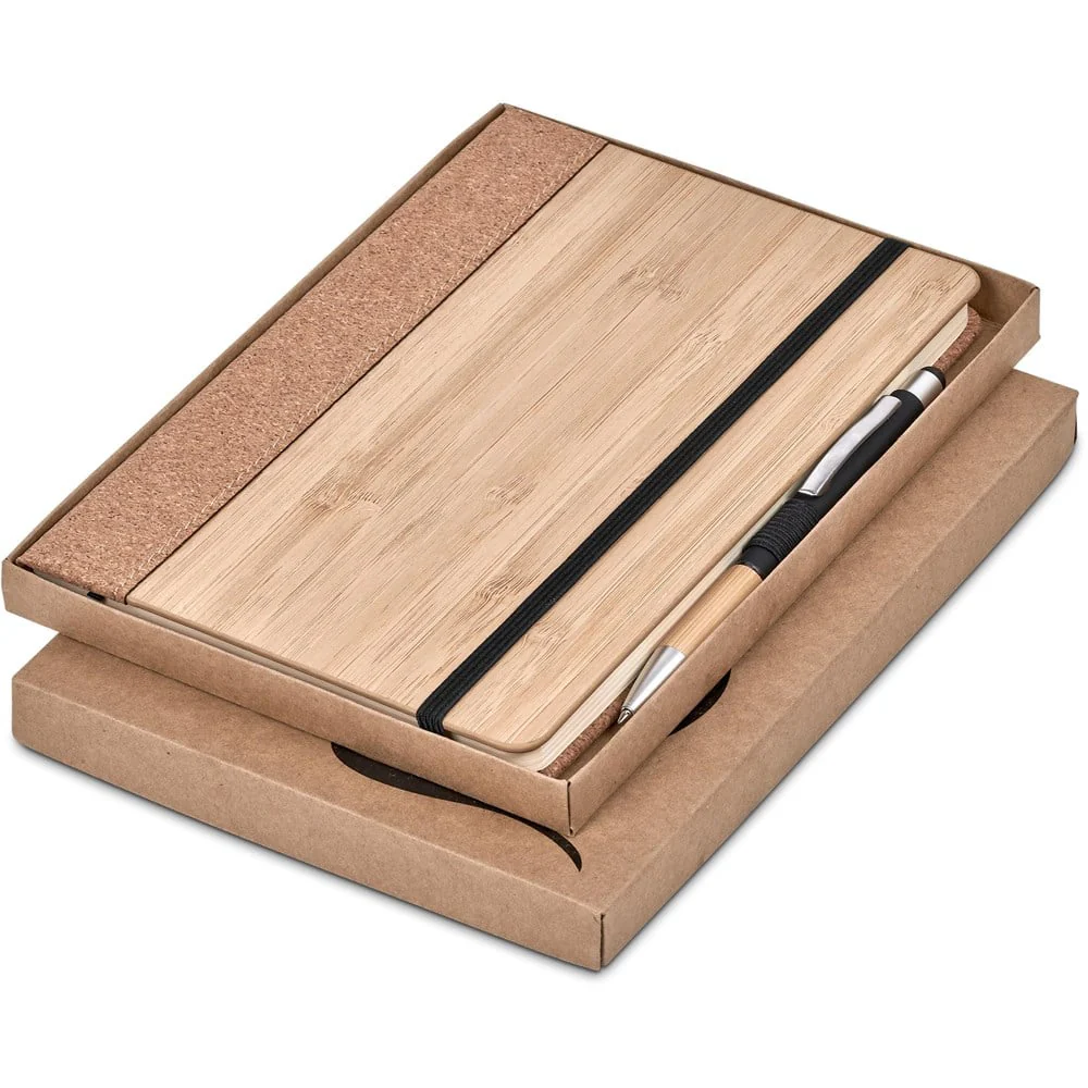 Okiyo Eri Bamboo & Cork Notebook & Pen Set - Image 4