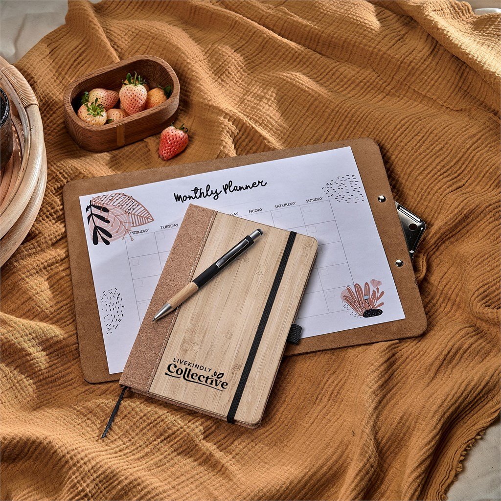 Okiyo Eri Bamboo & Cork Notebook & Pen Set - Image 6
