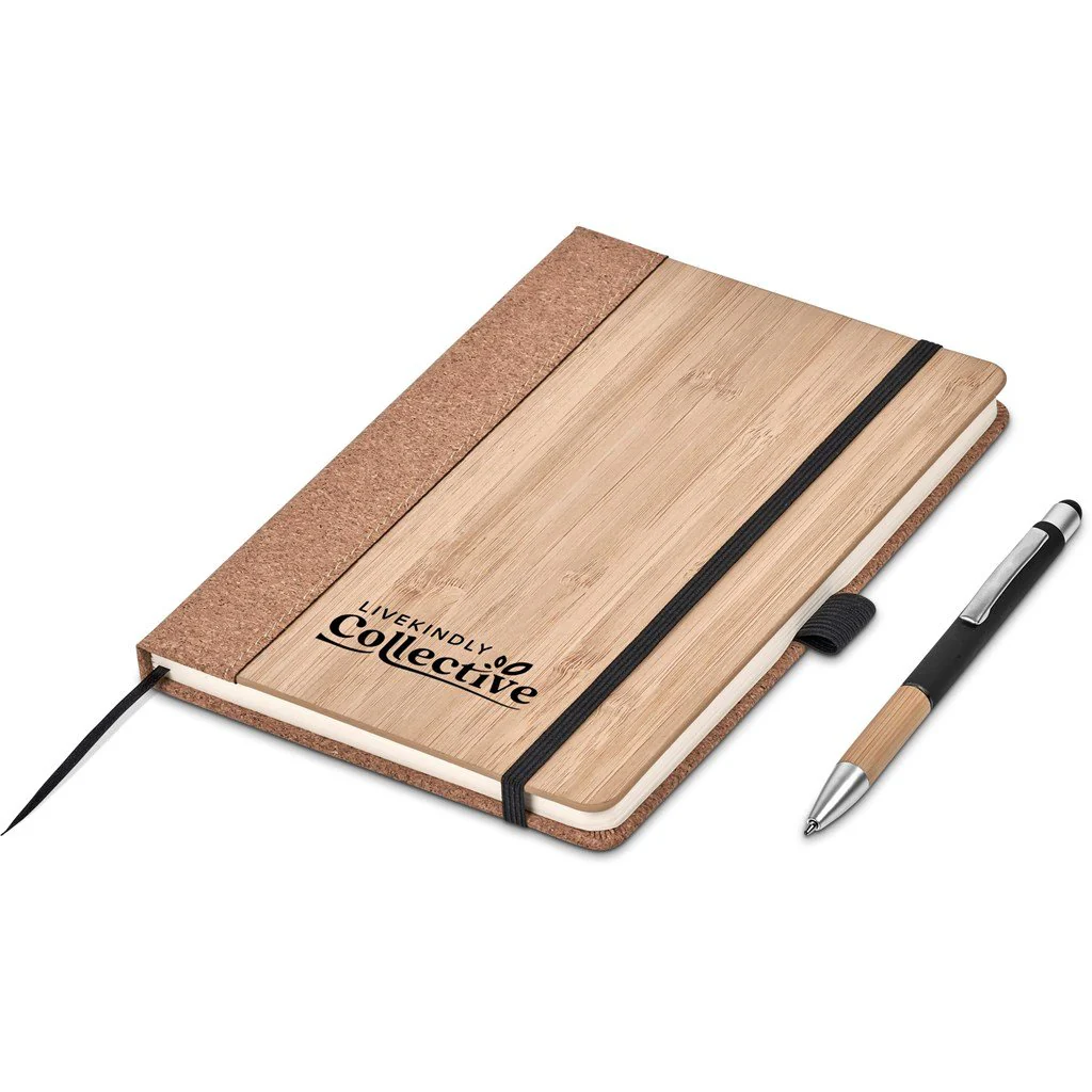 Okiyo Eri Bamboo & Cork Notebook & Pen Set - Image 9