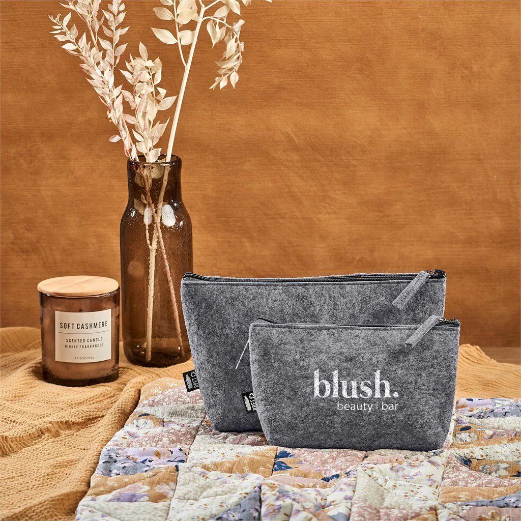 Okiyo Kesho Recycled PET Felt Mini Cosmetic Bag - Image 8