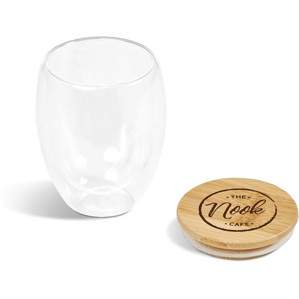 Okiyo Moco Glass & Bamboo Double-Wall Cup - 350ml - Image 6
