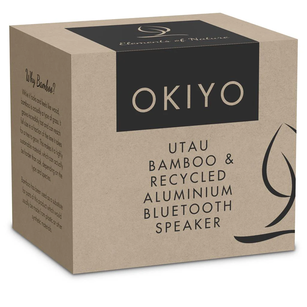 Okiyo Utau Bamboo & Recycled Aluminium Bluetooth Speaker - Image 7