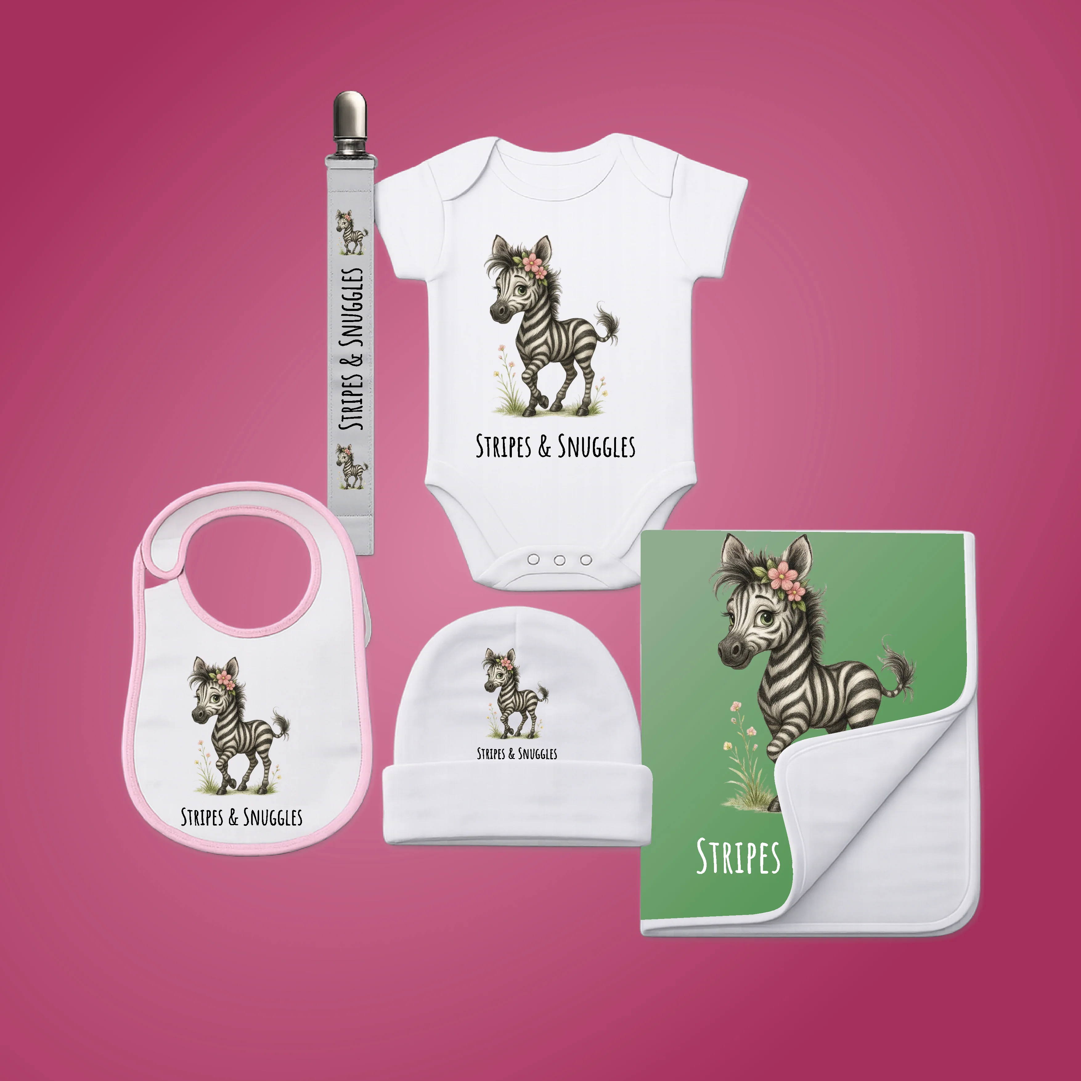 Personalised Baby Shower Gift Set – 5 Piece Safari Animal Newborn Bundle - Image 10