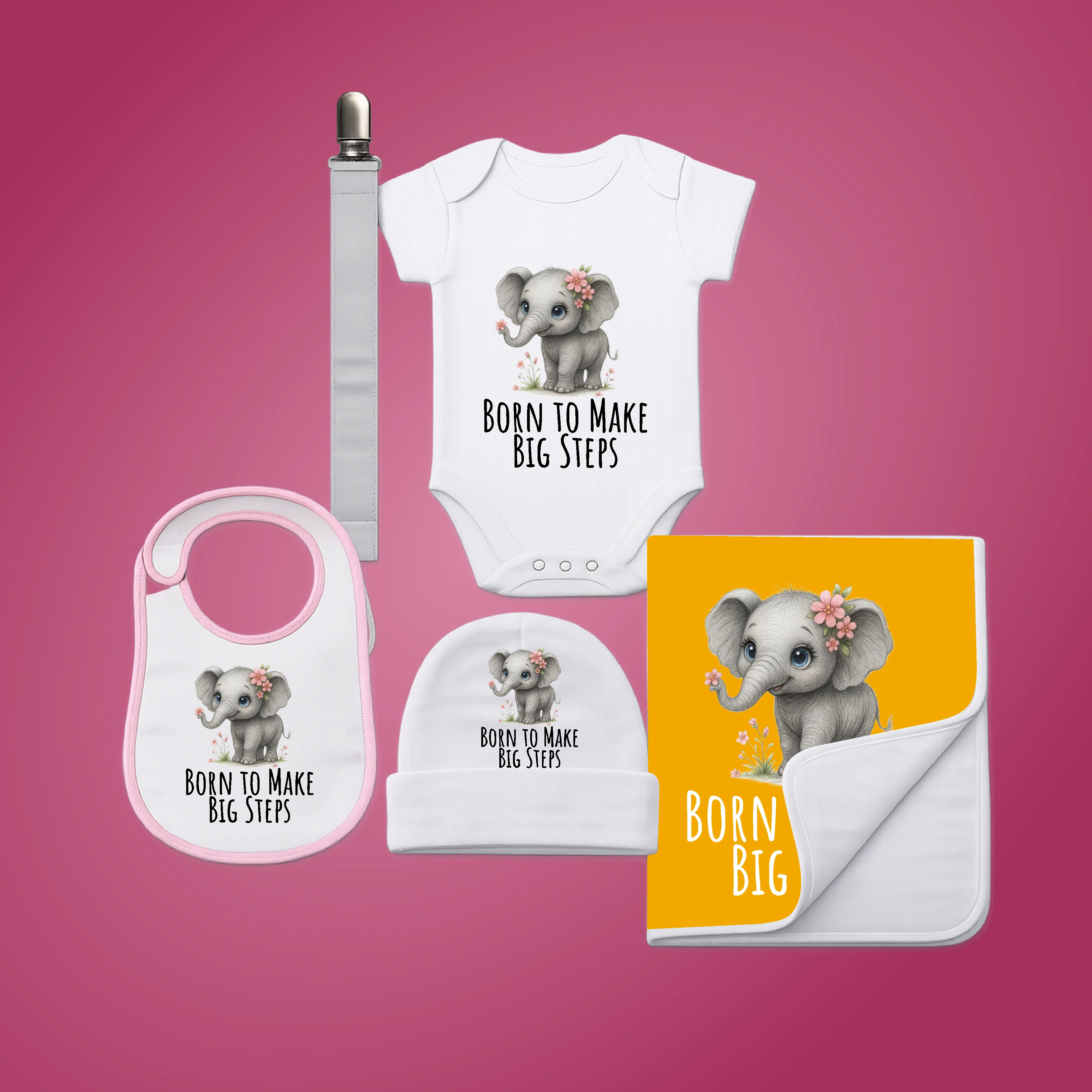 Personalised Baby Shower Gift Set – 5 Piece Safari Animal Newborn Bundle - Image 4