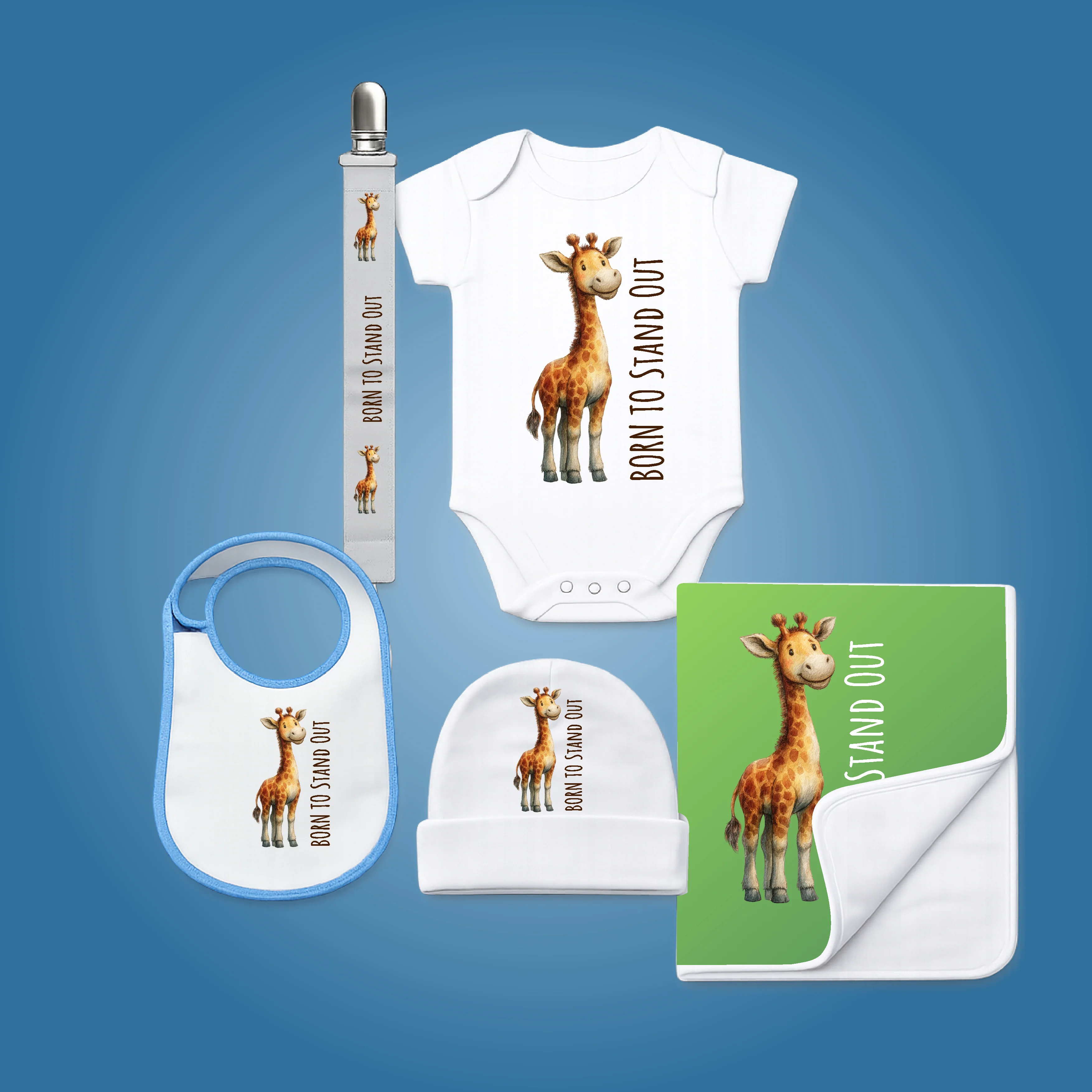 Personalised Baby Shower Gift Set – 5 Piece Safari Animal Newborn Bundle - Image 7