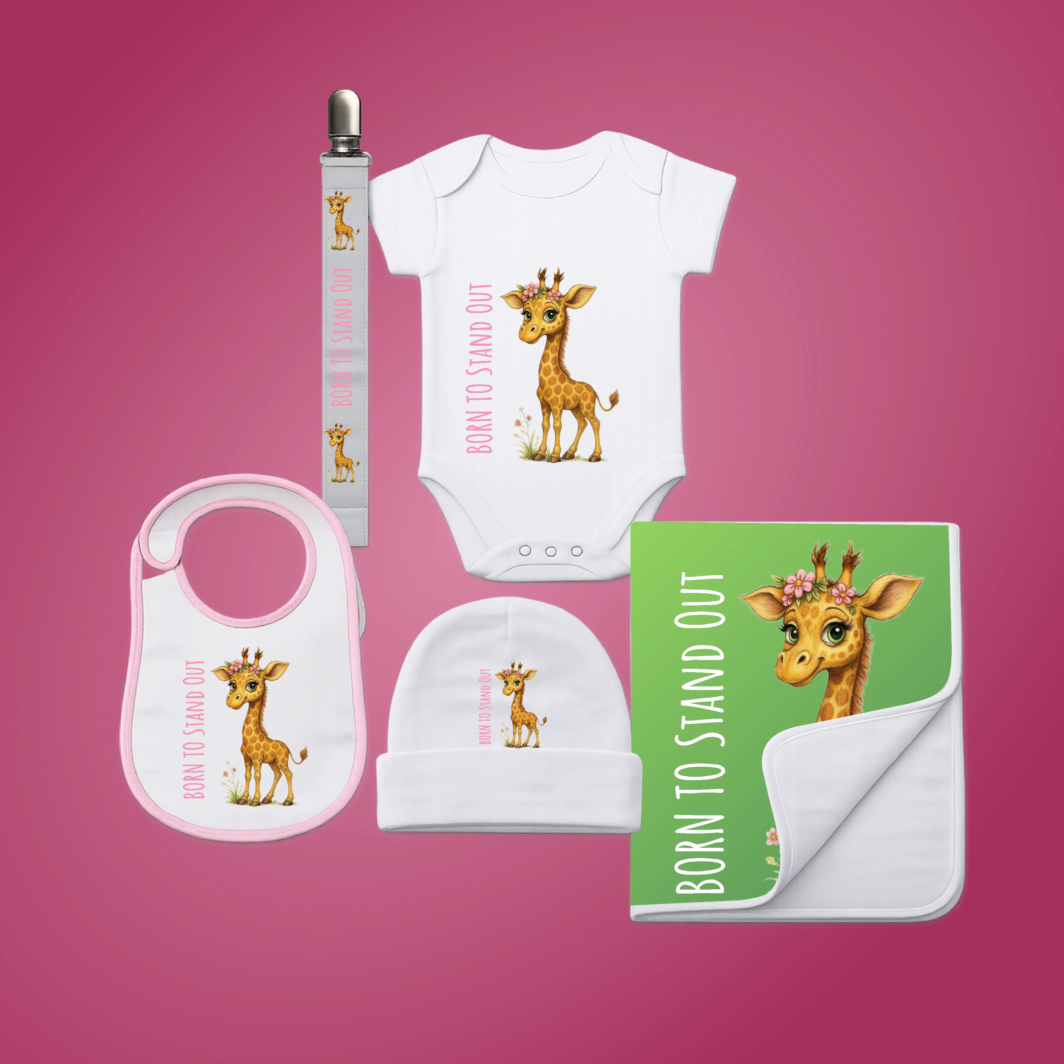 Personalised Baby Shower Gift Set – 5 Piece Safari Animal Newborn Bundle - Image 8
