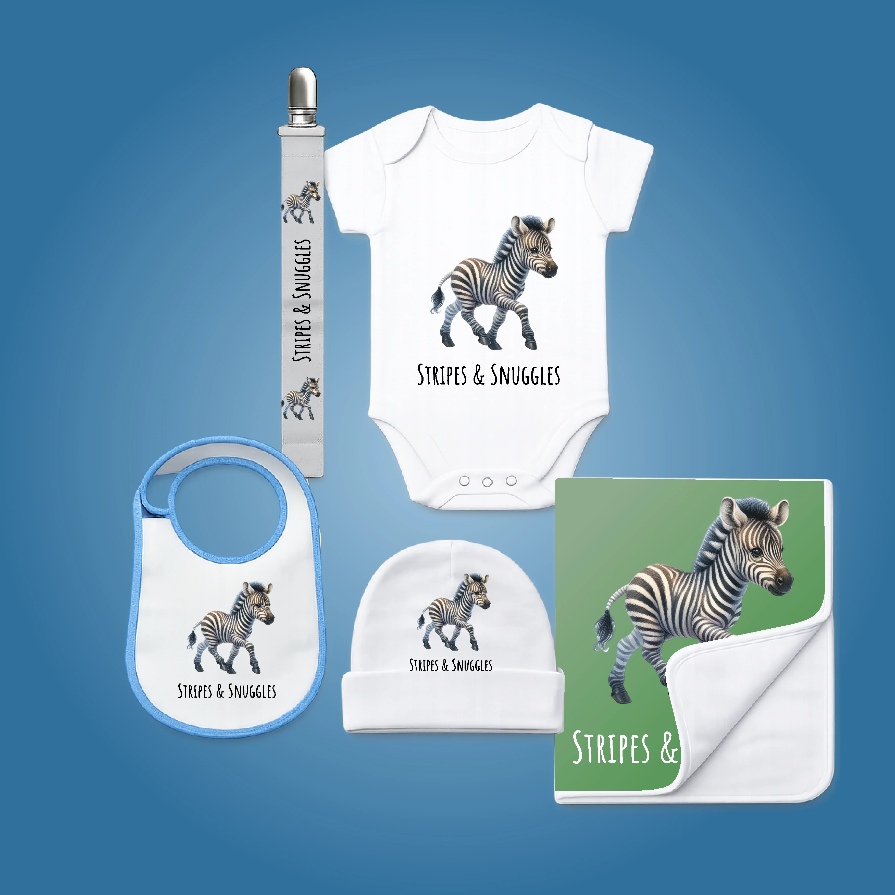 Personalised Baby Shower Gift Set – 5 Piece Safari Animal Newborn Bundle - Image 9