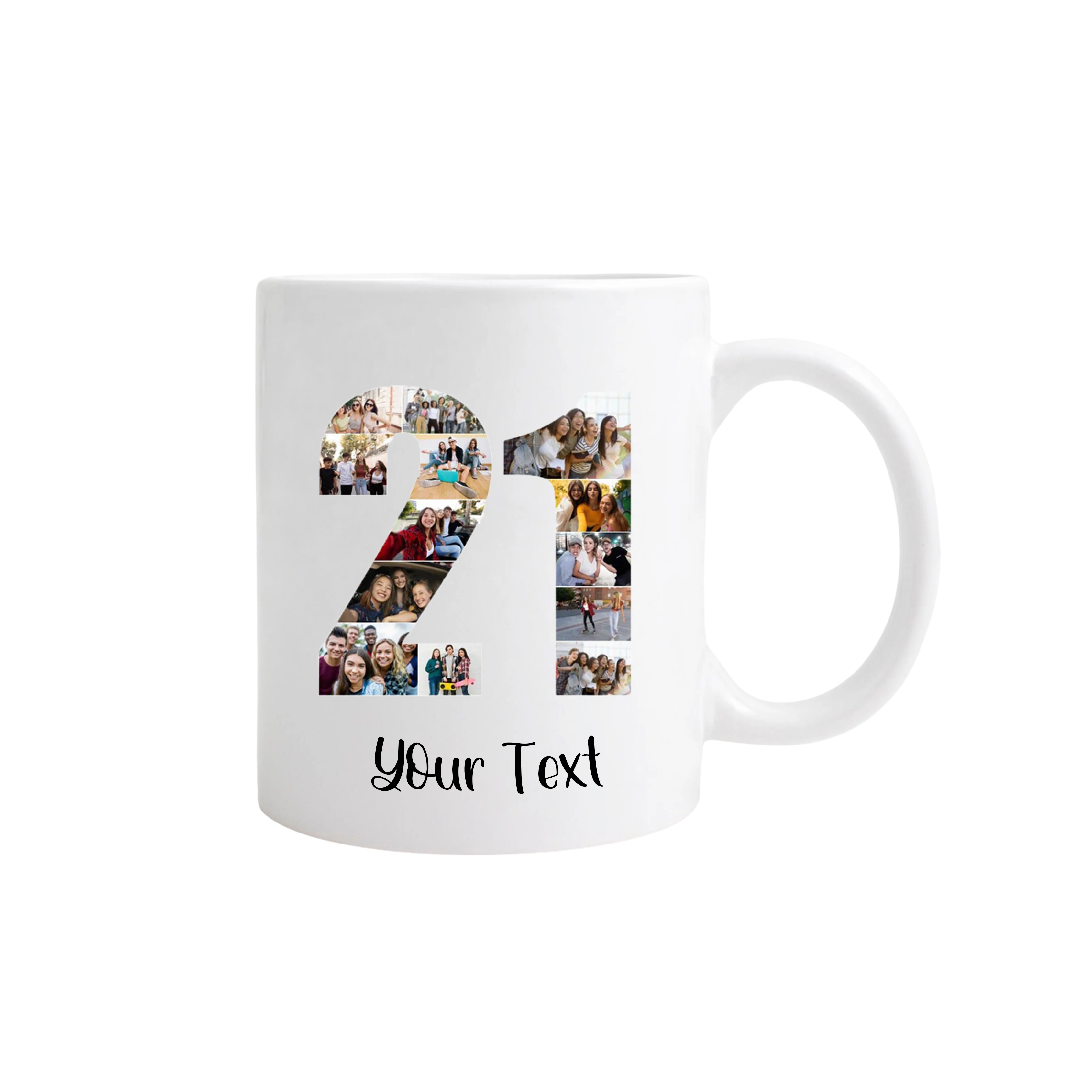 Personalised Number Photo Collage on Acrylic, Slate, Mug or Magnet (13 Photos) 21st BIRTHDAY - Image 5