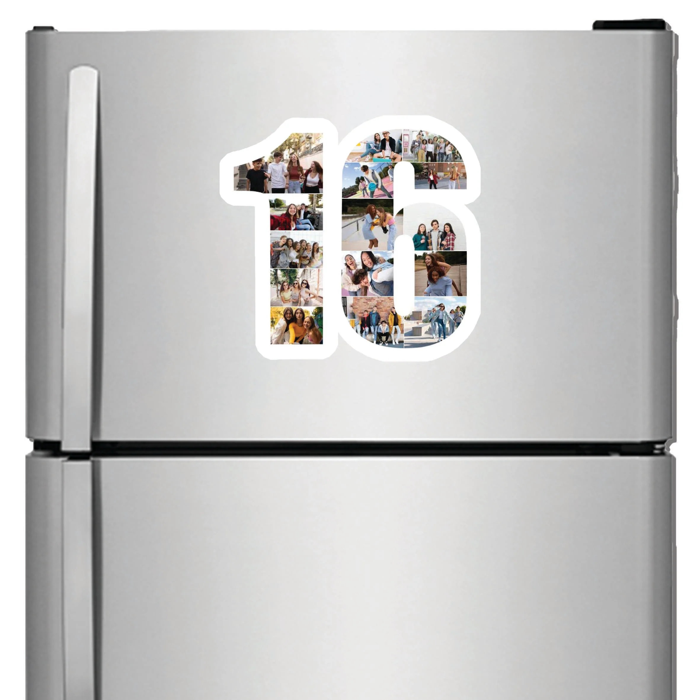 Personalised Number Photo Collage on Acrylic, Slate, Mug or Magnet (15 Photos) 16th BIRTHDAY - Image 2