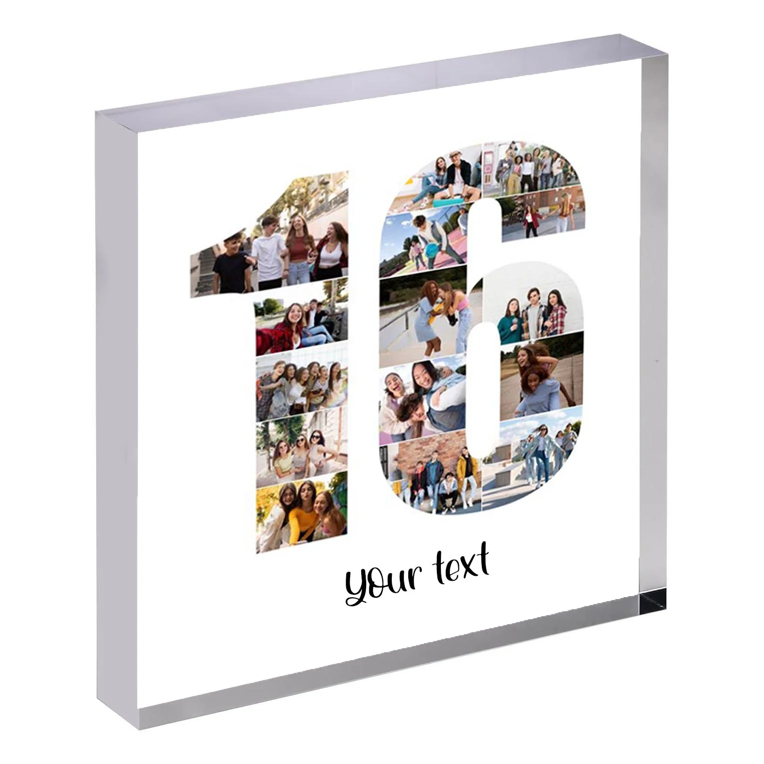 Personalised Number Photo Collage on Acrylic, Slate, Mug or Magnet (15 Photos) 16th BIRTHDAY - Image 5