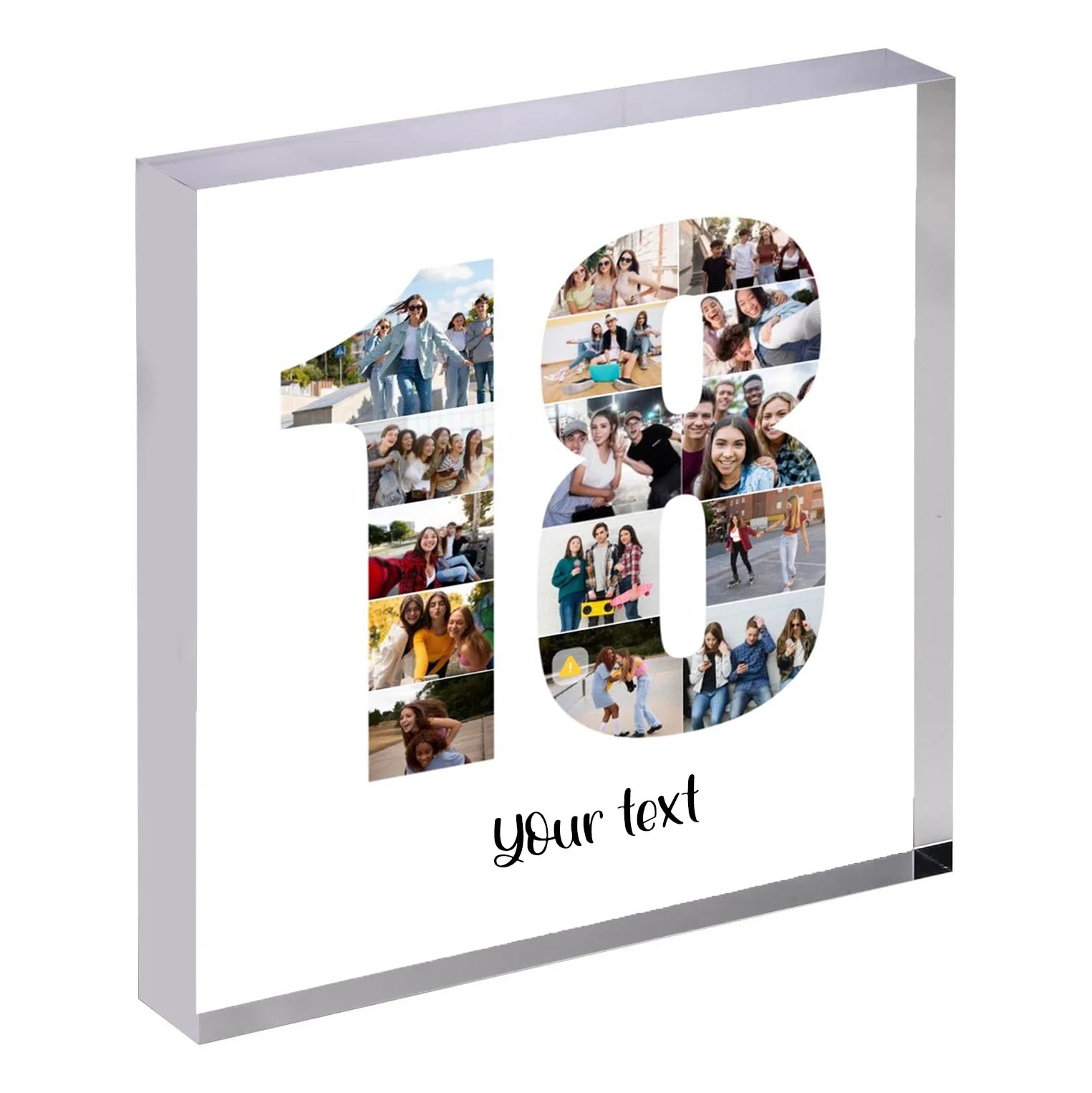Personalised Number Photo Collage on Acrylic, Slate, Mug or Magnet (15 Photos) 18th BIRTHDAY - Image 4