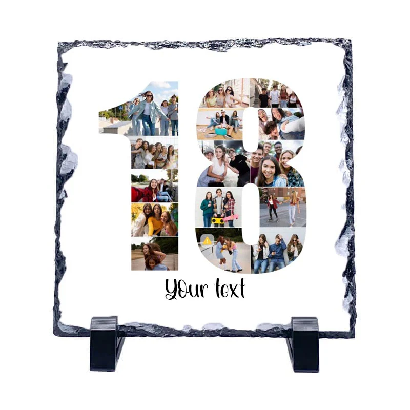 Personalised Number Photo Collage on Acrylic, Slate, Mug or Magnet (15 Photos) 18th BIRTHDAY - Image 5