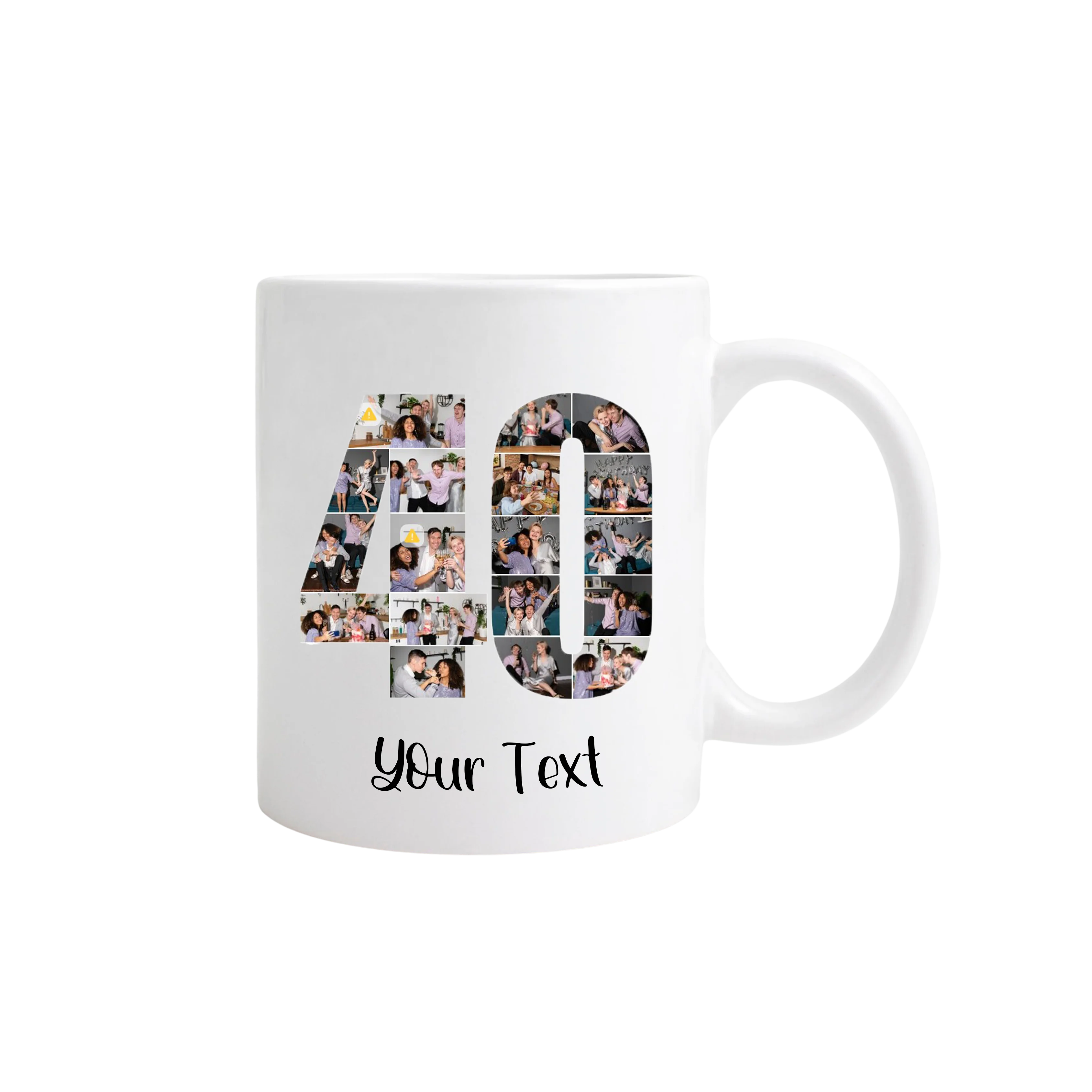 Personalised Number Photo Collage on Acrylic, Slate, Mug or Magnet (18 Photos) 40th BIRTHDAY - Image 3
