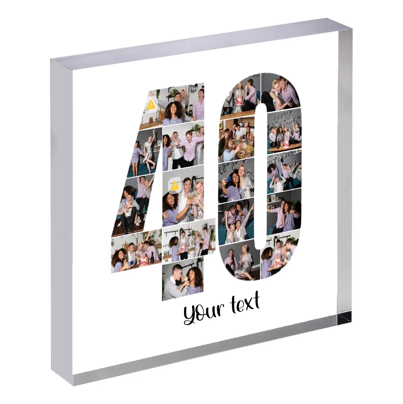 Personalised Number Photo Collage on Acrylic, Slate, Mug or Magnet (18 Photos) 40th BIRTHDAY - Image 5