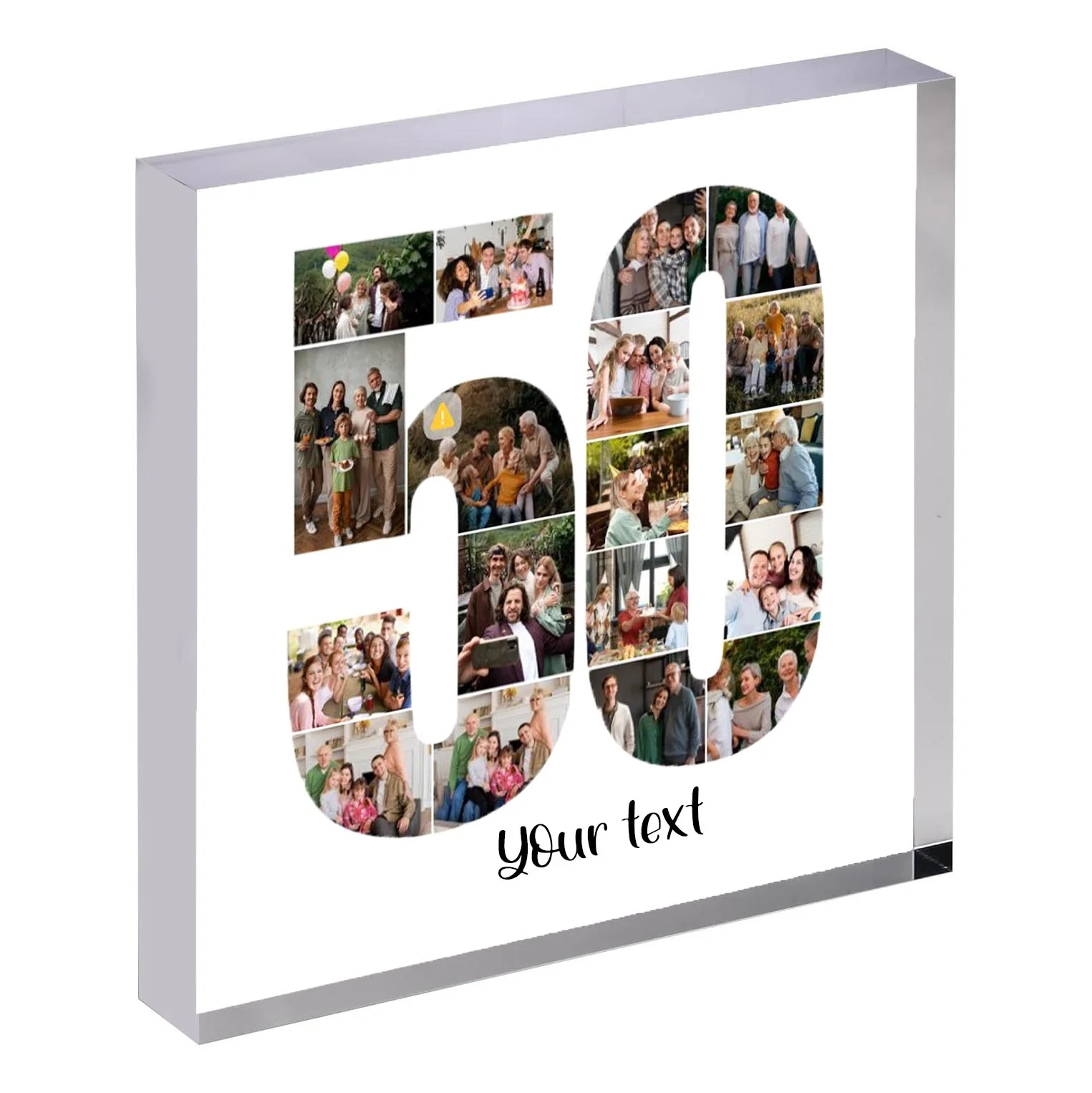 Personalised Number Photo Collage on Acrylic, Slate, Mug or Magnet (18 Photos) 50th BIRTHDAY - Image 4