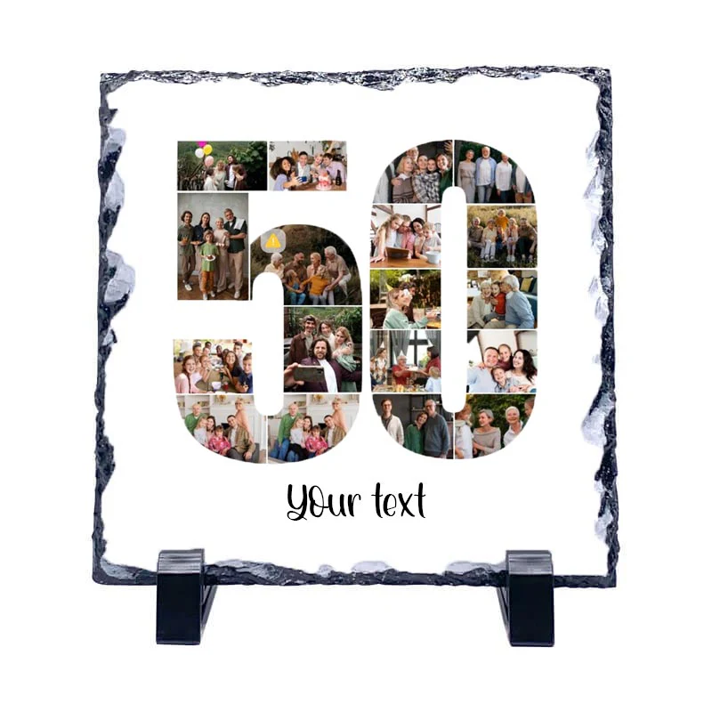 Personalised Number Photo Collage on Acrylic, Slate, Mug or Magnet (18 Photos) 50th BIRTHDAY - Image 5