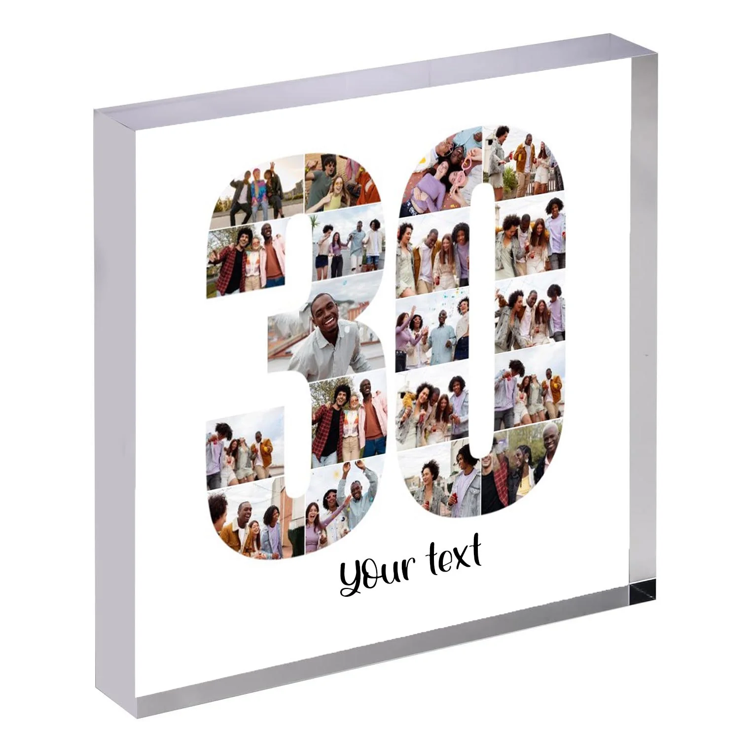 Personalised Number Photo Collage on Acrylic, Slate, Mug or Magnet (19 Photos) 30th BIRTHDAY - Image 4