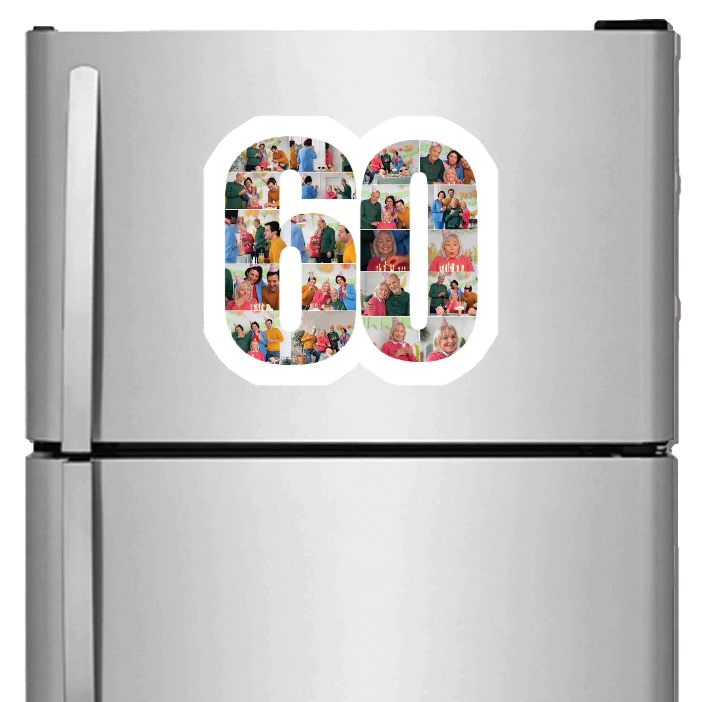Personalised Number Photo Collage on Acrylic, Slate, Mug or Magnet (20 Photos) 60th BIRTHDAY - Image 2