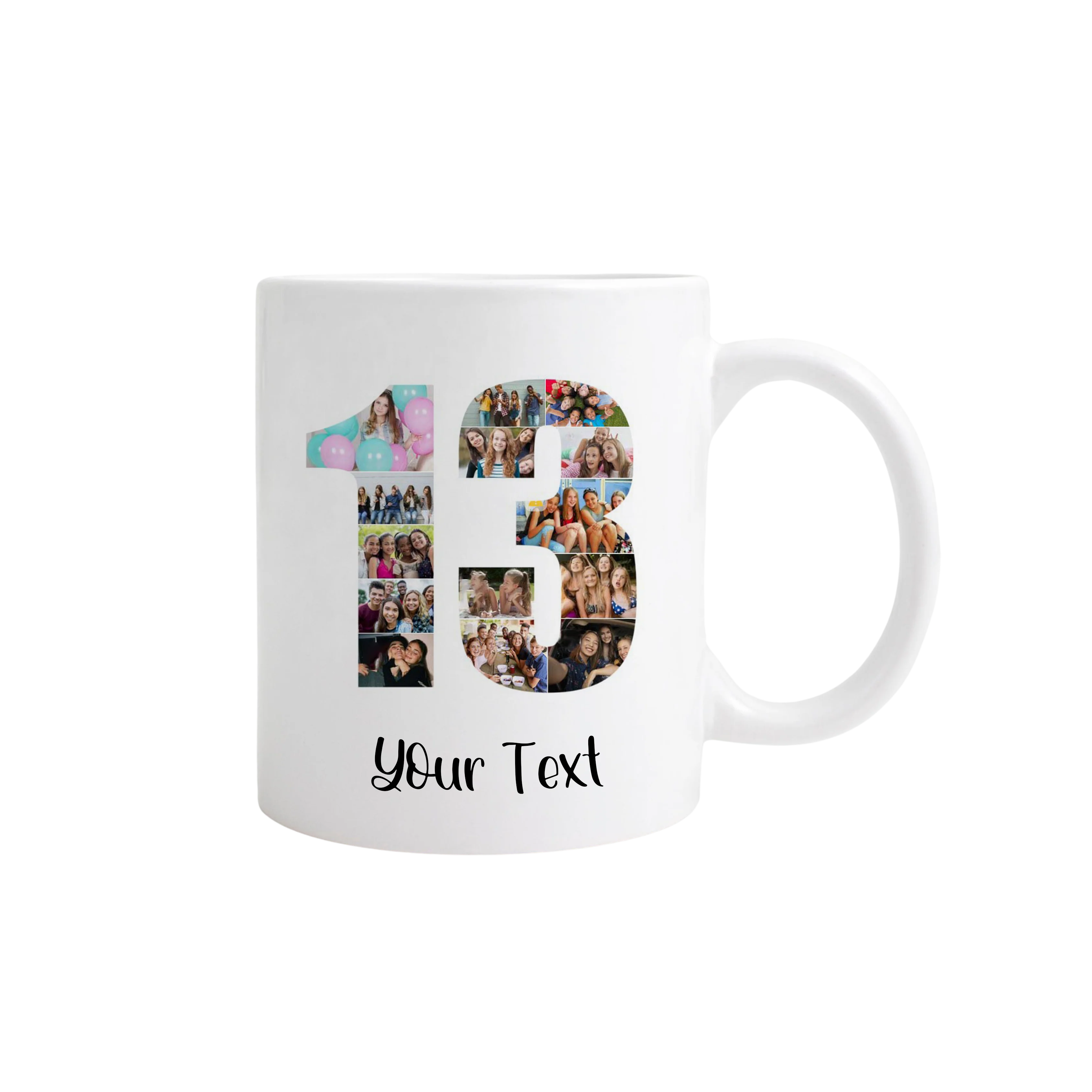 Personalised Number Photo Collage on Acrylic, Slate, Mug or Magnet (14 Photos) 13th BIRTHDAY - Image 3