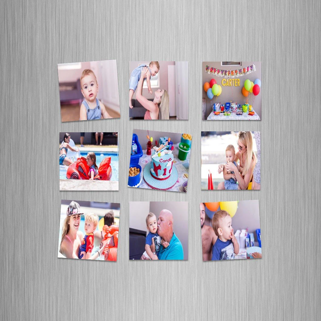 Square Photo Fridge Magnets - personalised (9 PER PACK) LARGE 10cm x 10cm - Image 2