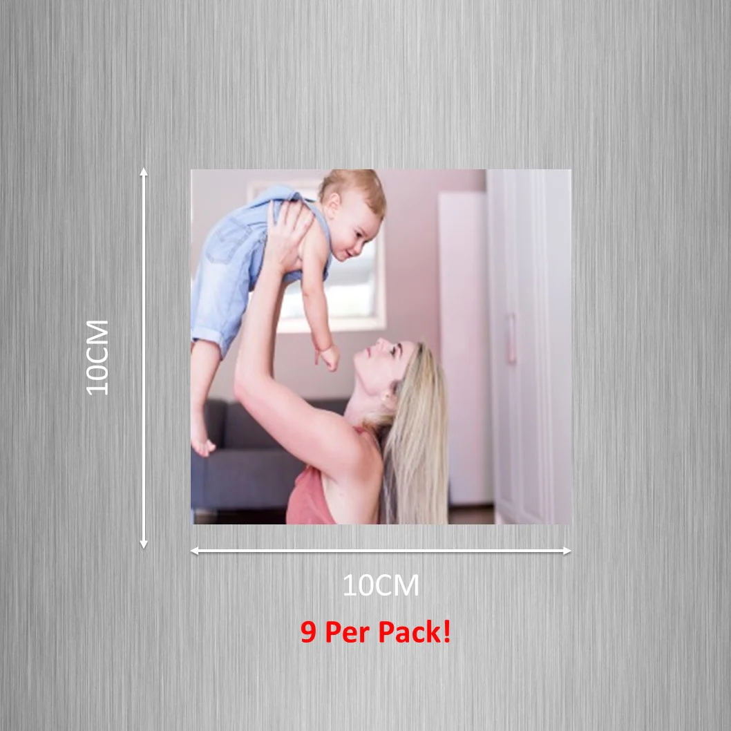 Square Photo Fridge Magnets - personalised (9 PER PACK) LARGE 10cm x 10cm - Image 3