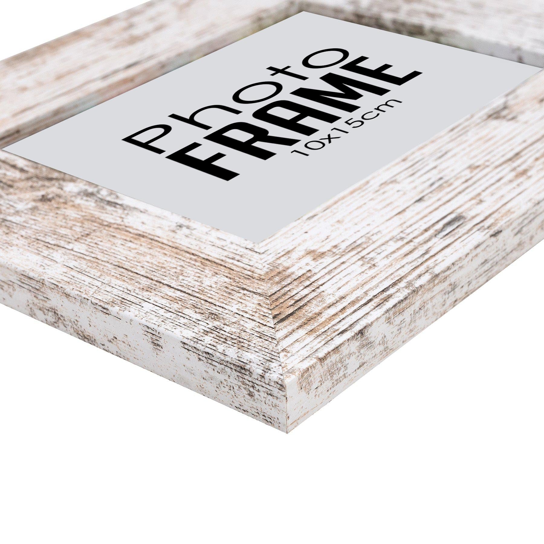 Photo Frame  10x15cm -  White  Stressed (FRAME ONLY) - Image 3