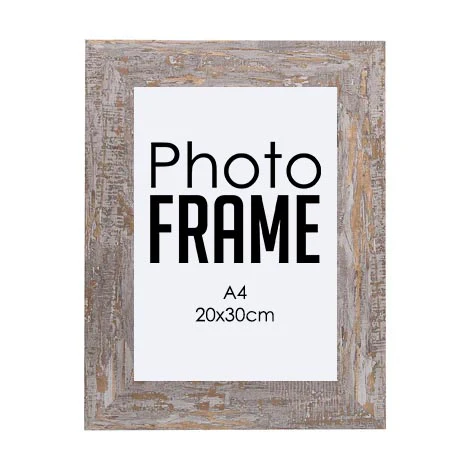 Photo Frame - A4 20x30cm- Wood Stressed (FRAME ONLY)