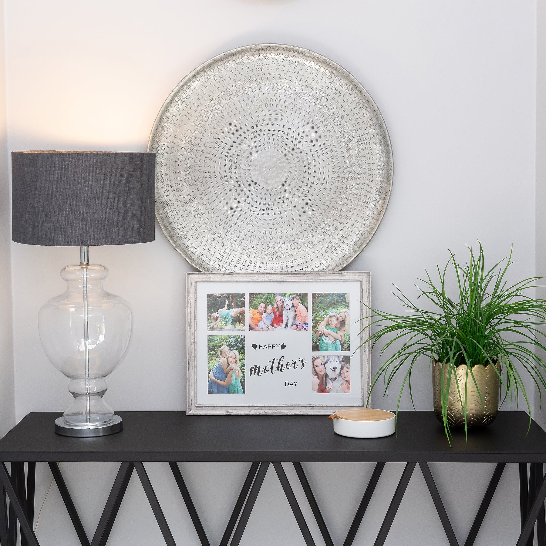 Photo Frame with 5 pictures - Mother's Day Collage - A3 30X40cm - White Stressed - Image 5
