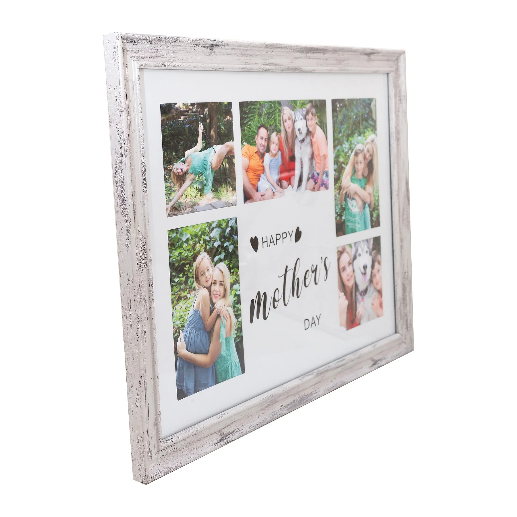 Photo Frame with multiple pictures & optional message - A3 30X40cm - White Stressed - Image 2