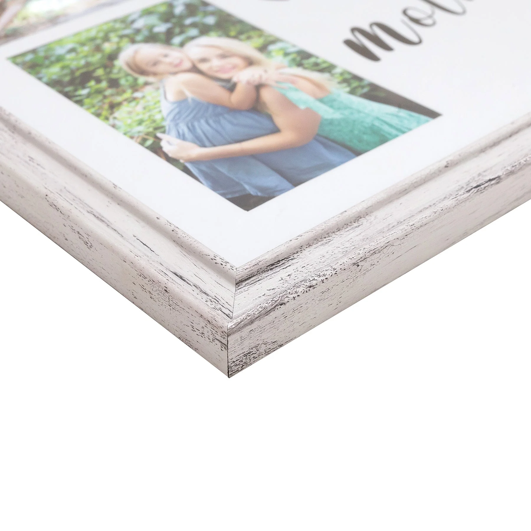 Photo Frame with multiple pictures & optional message - A3 30X40cm - White Stressed - Image 3