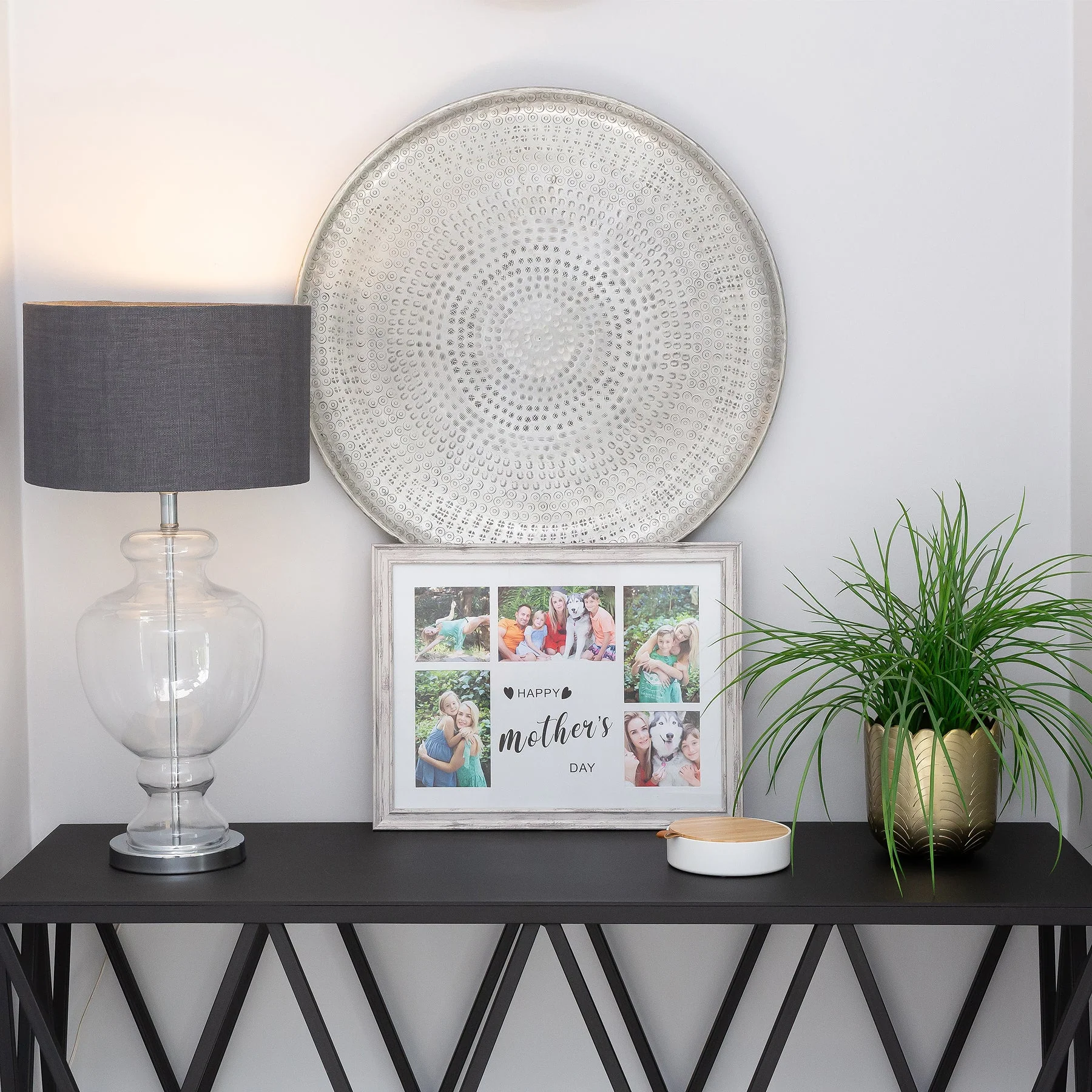 Photo Frame with multiple pictures & optional message - A3 30X40cm - White Stressed - Image 5