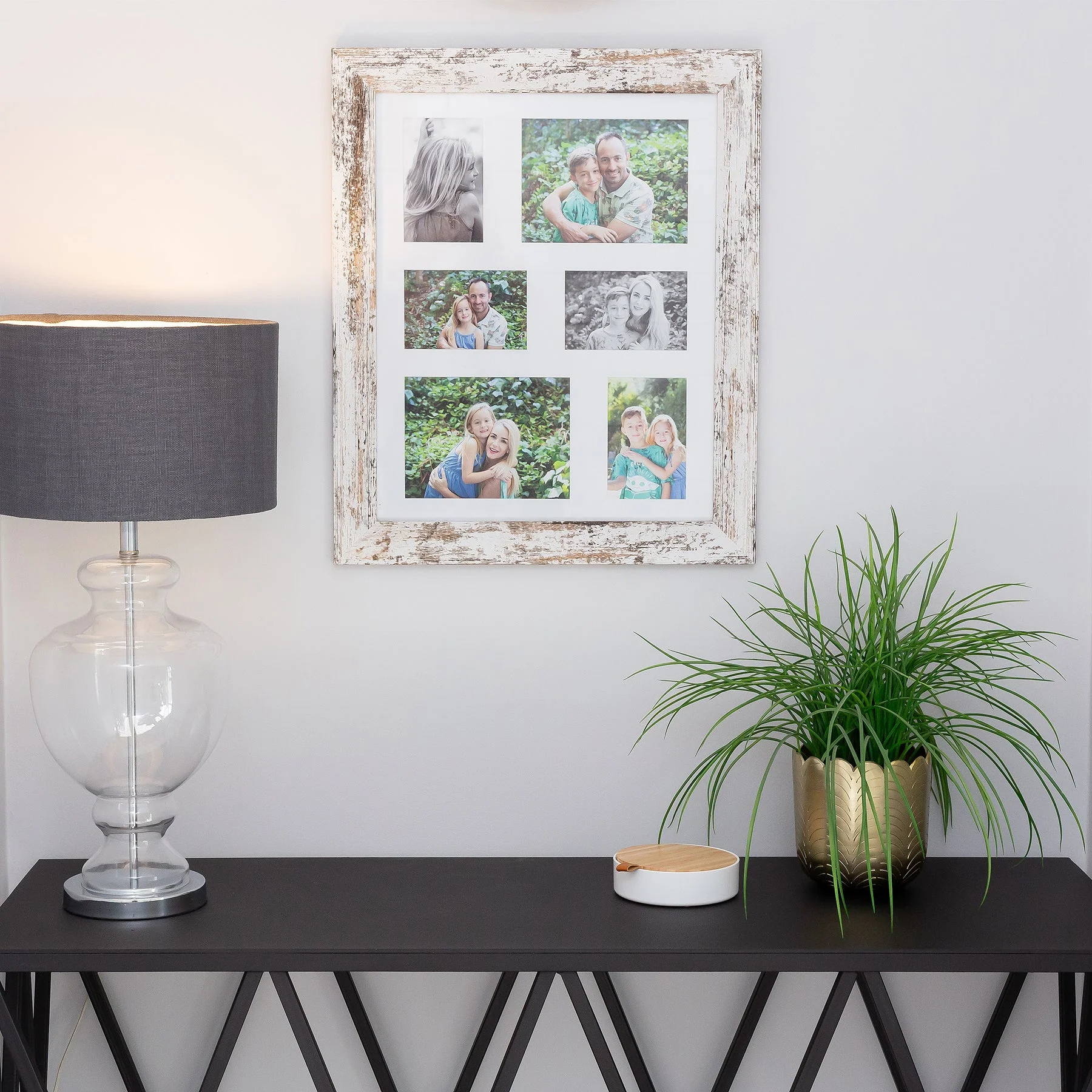 Photo Frame with multiple pictures & optional message - 49X59cm - White Stressed - Image 6