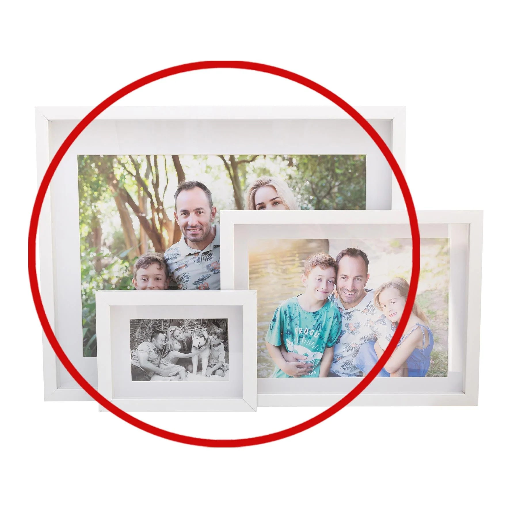 Photo Frame with multiple pictures & optional message -40x50cm - Shadow Box - Black/White - Image 4