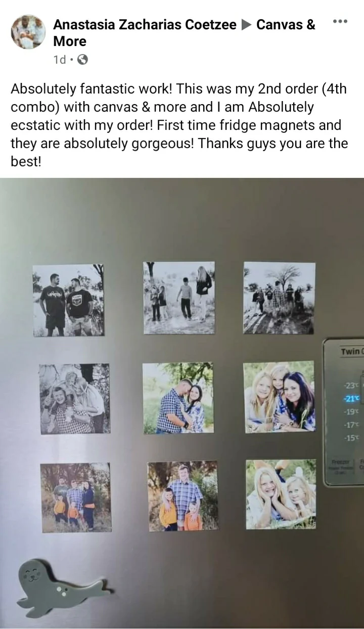 Square Photo Fridge Magnets - personalised (9 PER PACK) MEDIUM -6cm x 6cm - Image 12