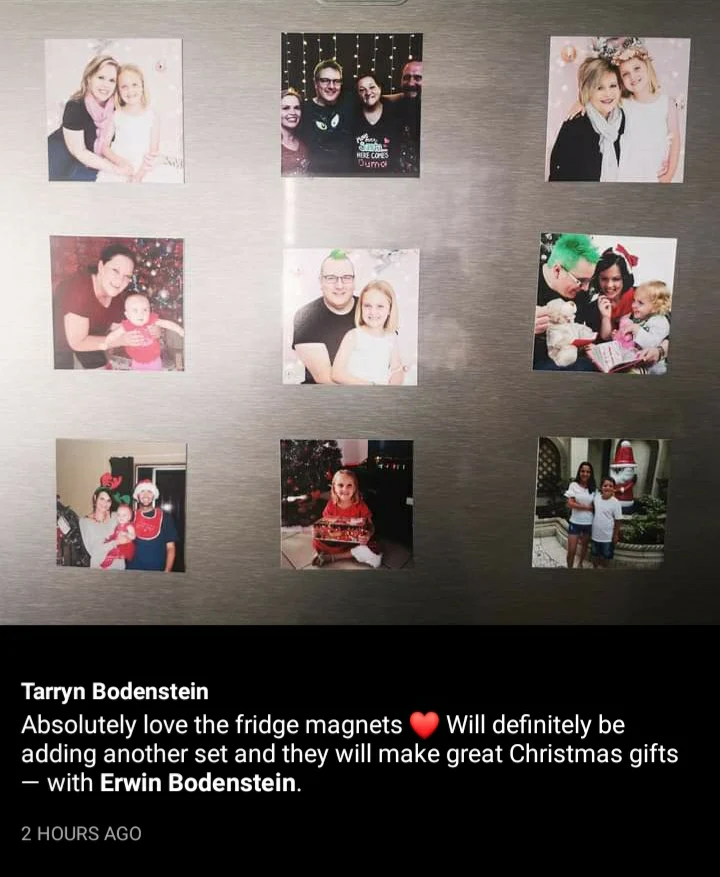 Square Photo Fridge Magnets - personalised (9 PER PACK) MEDIUM -6cm x 6cm - Image 16