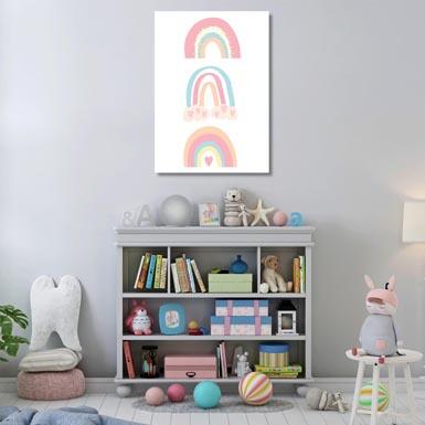 Girl Set of 1 - Pink heart Rainbows - Image 3