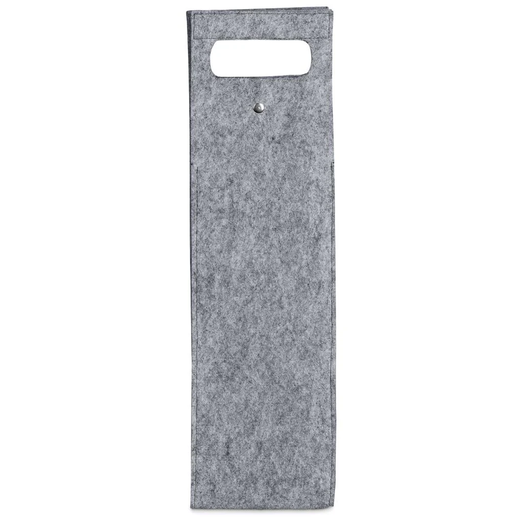 Pre-Production Sample Hoppla Velto RPET Felt Single Wine Carrier - Image 2