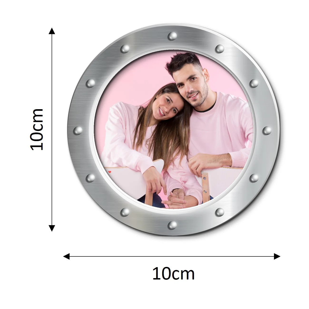 Round Virtual Framed Photo Magnets Set of 9 (Metal Look-alike) - Image 2