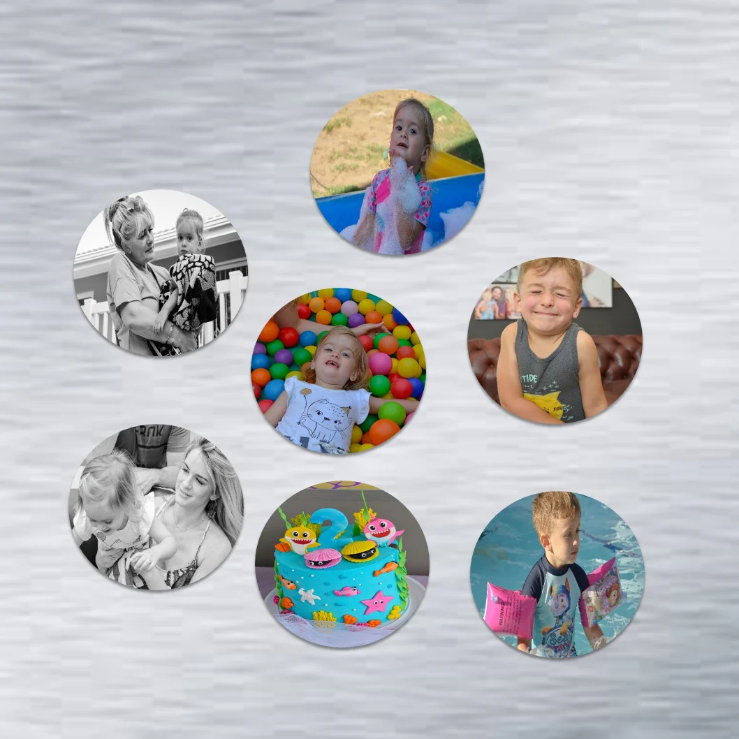 Round Photo Fridge Magnets - personalised (7 PER PACK) - Image 2