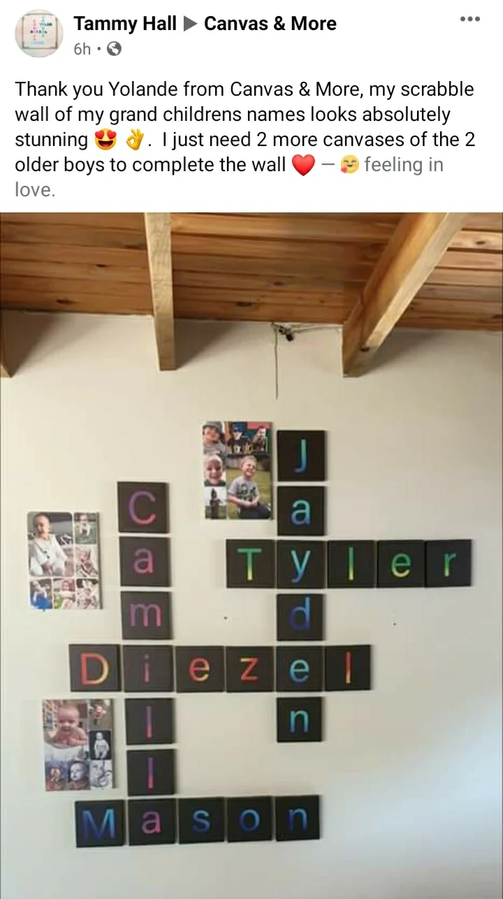 Scrabble Name Canvas Wall Art (Individual Letters) - Image 3