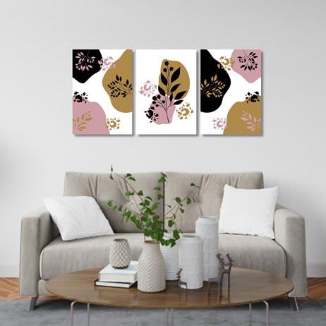 Abstract floral blush gold