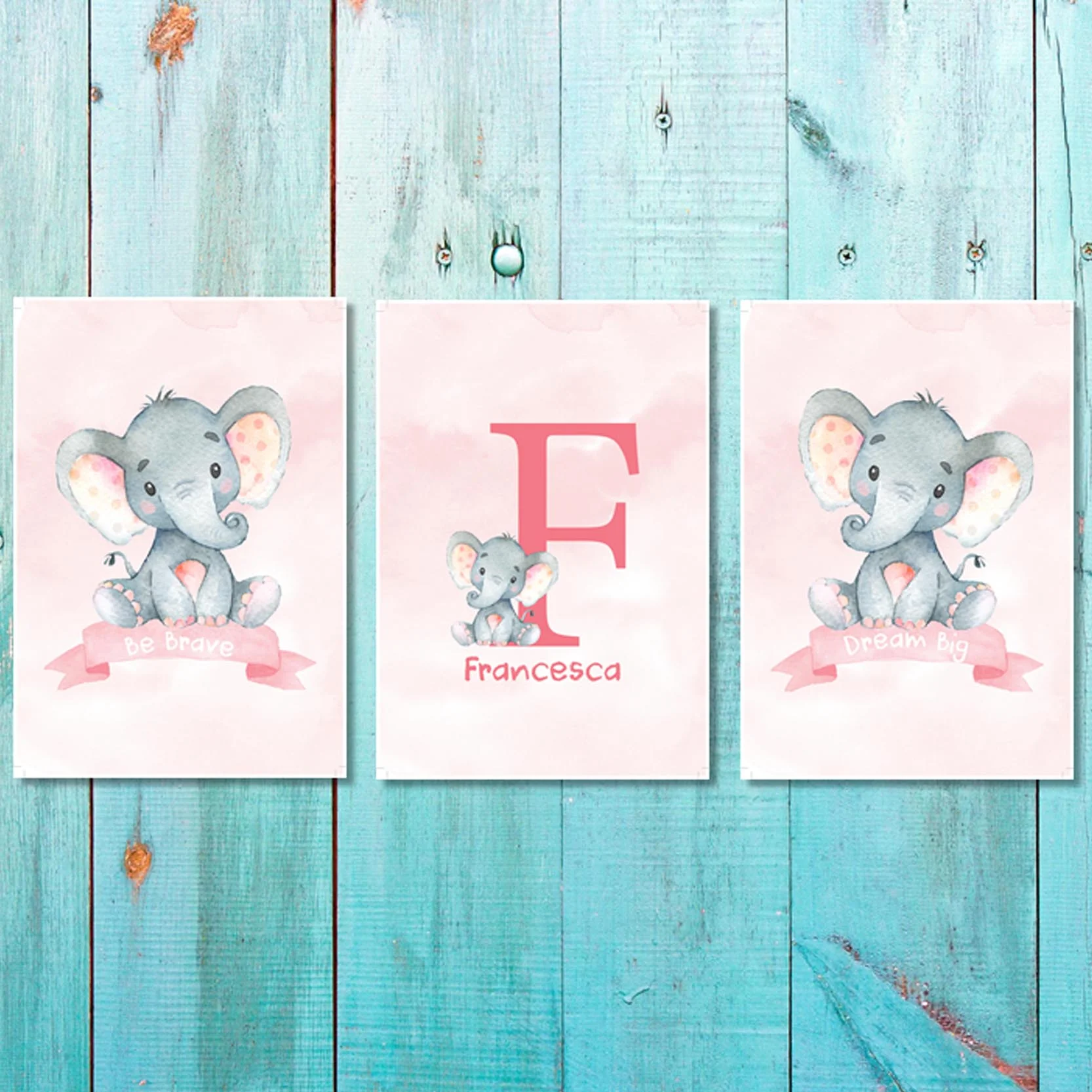Girls: Set of 3 - Pink Baby Ellie